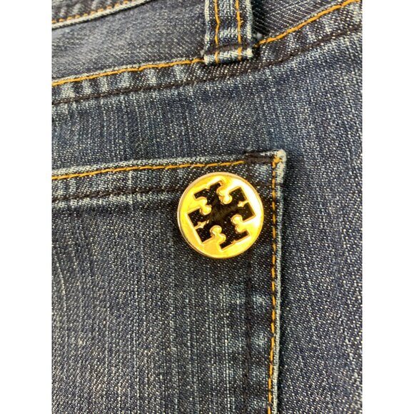 Tory Burch Womens Bootcut Jeans Size 28 Blue Classic GUC 7537 Stretch Mid Rise - Picture 2 of 11